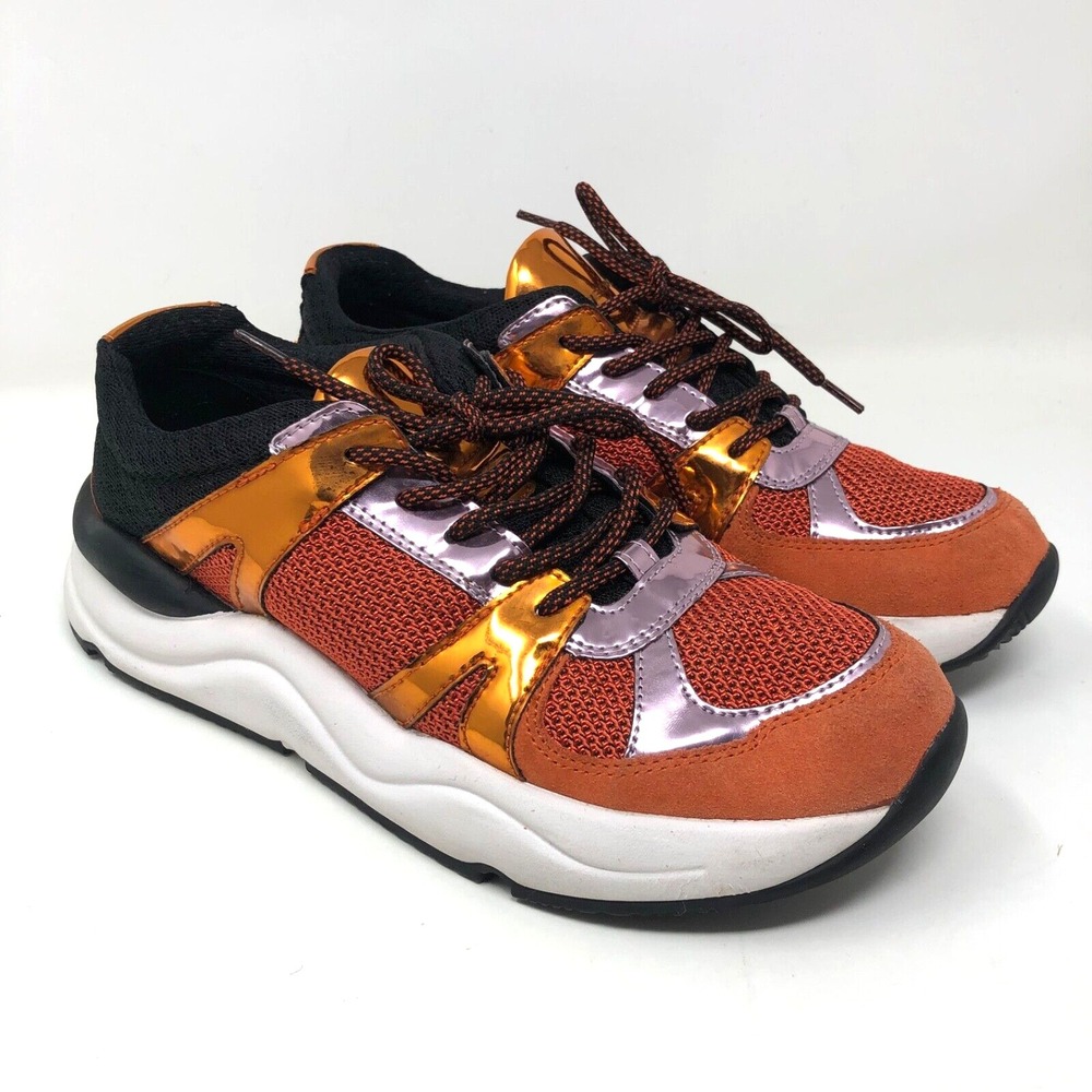 Geox Respira Topazio 1 Sneakers Womens‎ 8 Orange Lace Up Activewear Streetwear
